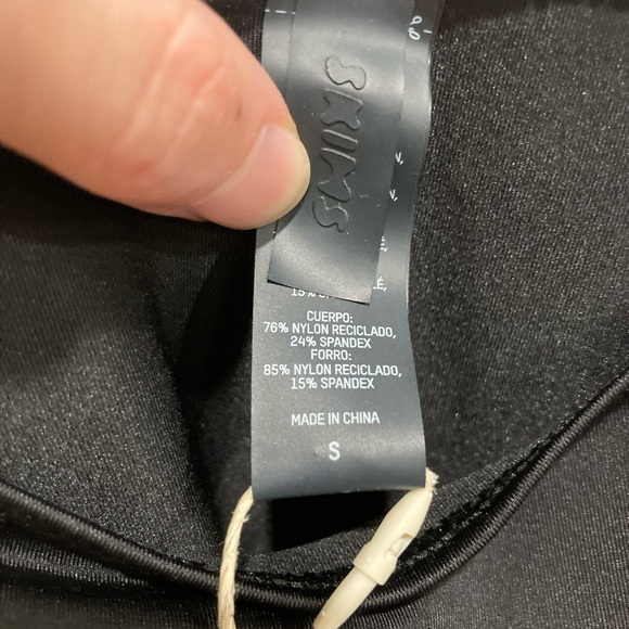 NWT SKIMS Signature Swim Tank Dress Swimsuit Coverup in Onyx Black Size Small - Picture 8 of 8